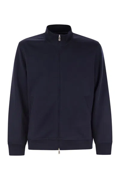 BRUNELLO CUCINELLI BRUNELLO CUCINELLI DOUBLE FLEECE TOPWEAR IN COTTON, CASHMERE AND SILK