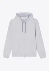 Brunello Cucinelli Double French Terry Zip-up Hooded Sweatshirt In Gray