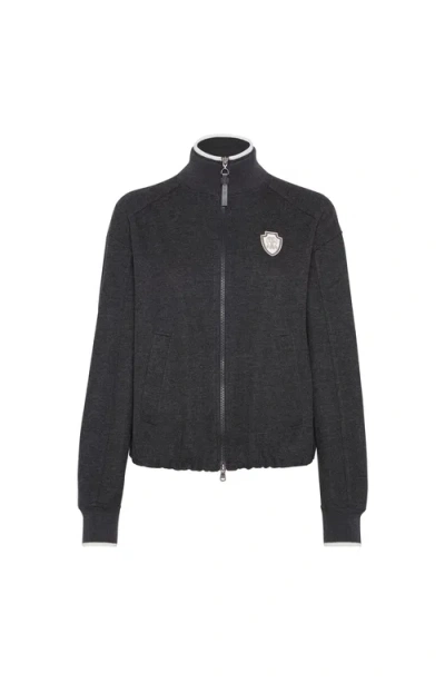 Brunello Cucinelli Double Jersey Sweatshirt In Gray