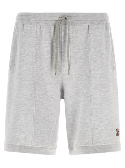 Brunello Cucinelli Double Knit Bermuda Shorts In Gray