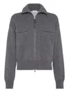 Brunello Cucinelli Women Cashermere Zipped Cardigan In Gray