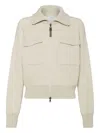 Brunello Cucinelli Double-knit Cardigan In Gray