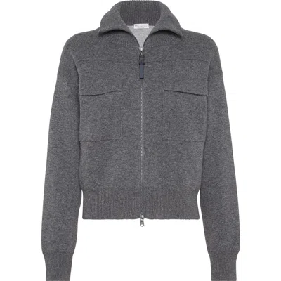 BRUNELLO CUCINELLI BRUNELLO CUCINELLI DOUBLE-KNIT CARDIGAN
