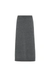Brunello Cucinelli Longuette Midi Skirt In Stretch Cashmere In Gray