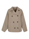 Brunello Cucinelli Brown Double Breasted Jacket In Camel