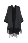 Brunello Cucinelli Wool And Cashmere Poncho In Anthracite