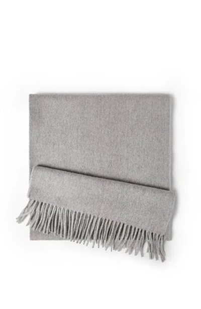 Brunello Cucinelli Double Knit Scarf In Gray