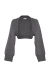 Brunello Cucinelli Double Knit Shrug In Gray
