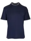 Brunello Cucinelli Double Layer Crewneck T-shirt In Blue