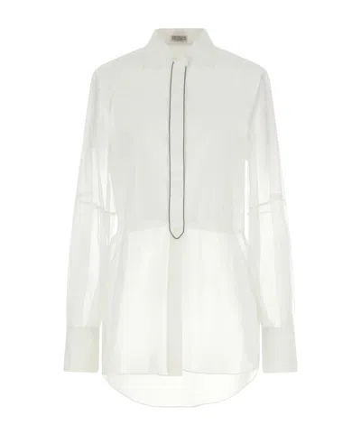 BRUNELLO CUCINELLI BRUNELLO CUCINELLI DOUBLE LAYER SEMI-SHEER SHIRT