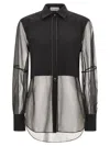 Brunello Cucinelli Layered Shirt Featuring Pointed Collar In Black