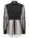 Brunello Cucinelli Layered Shirt Featuring Pointed Collar In Black