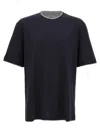 Brunello Cucinelli Double Layer Crewneck T-shirt Featuring Elegant Piping