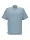 Brunello Cucinelli Double Layer T-shirt In Blue