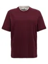 Brunello Cucinelli Double Layer T-shirt In Brown