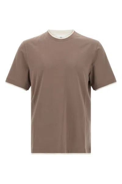 BRUNELLO CUCINELLI DOUBLE LAYER T-SHIRT
