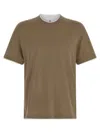Brunello Cucinelli Double Layer T-shirt Multicolor In Brown