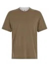 Brunello Cucinelli Double Layer T-shirt Multicolor In Brown