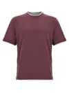 Brunello Cucinelli Double Layer T-shirt In Purple