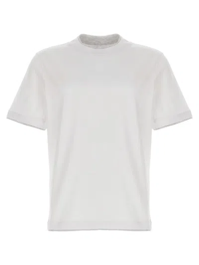 Brunello Cucinelli Cotton T-shirt In Bianco+perla