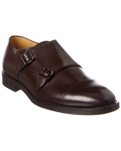 Brunello Cucinelli Double Monk Strap Leather Loafer In Burgundy