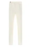 Brunello Cucinelli Double Pence Twisted Cotton Gabardine Pants In White