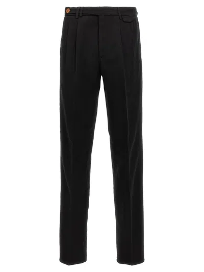 Brunello Cucinelli Double Pence Trousers In Black
