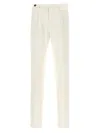 Brunello Cucinelli Double Pence Twisted Cotton Gabardine Pants In White