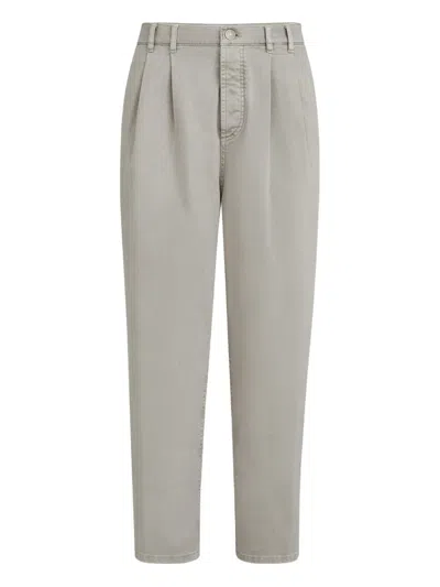 Brunello Cucinelli Double-pleat Five-pocket Jeans In Gray