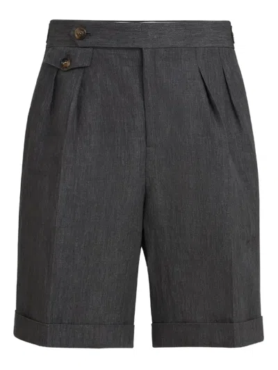 Brunello Cucinelli Double-pleat Shorts In Gray