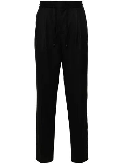 BRUNELLO CUCINELLI DOUBLE-PLEAT VIRGIN-WOOL TROUSERS - MEN'S - VISCOSE/ACETATE/VIRGIN WOOL/CUPRO