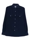Brunello Cucinelli Men Easy Fit Western Shirt In Corduroy In Blue