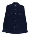 Brunello Cucinelli Men Easy Fit Western Shirt In Corduroy In Blue
