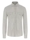 Brunello Cucinelli Cotton Shirt With Collar And Pockets In Blue