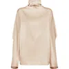 Brunello Cucinelli Double Silk Satin Blouse In Gold