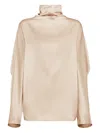 Brunello Cucinelli Double Silk Satin Blouse In Neutral