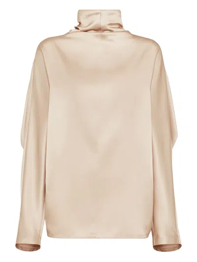 BRUNELLO CUCINELLI DOUBLE SILK SATIN BLOUSE