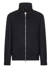 Brunello Cucinelli Blue Double Wool Flannel Bomber Jacket In Blue