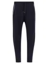 Brunello Cucinelli Casual Joggers With Drawstring And Stripes In Blue