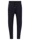 Brunello Cucinelli Casual Joggers With Drawstring And Stripes In Black