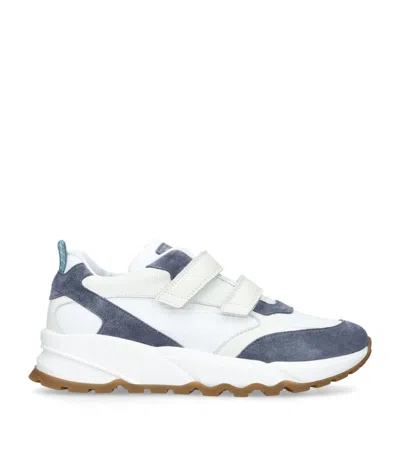 Brunello Cucinelli Kids' Double Velcro Sneakers In White