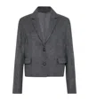 Brunello Cucinelli Double Virgin Wool Cropped Blazer In Green