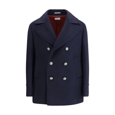 BRUNELLO CUCINELLI DOUBLE WOOL FLANNEL CABAN