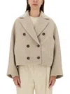 Brunello Cucinelli Double Woven Wool And Cashmere Caban In Ivory