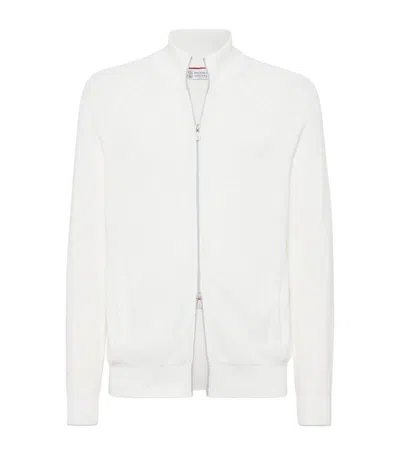 Brunello Cucinelli Double-zip Cardigan In White
