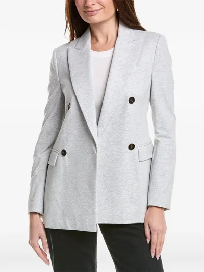 Brunello Cucinelli Double-breasted Blazer In Gray