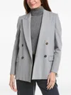 Brunello Cucinelli Double-breasted Bead-embellished Cotton-blend Jersey Blazer In Gray