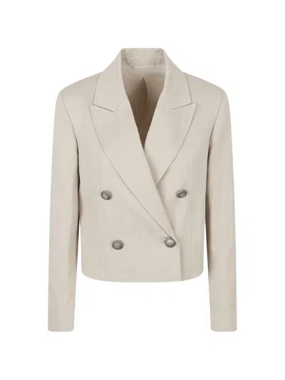 Brunello Cucinelli Double-breasted Blazer In Neutral
