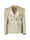 Brunello Cucinelli Wool Blend Double-breasted Jacket In Neutral