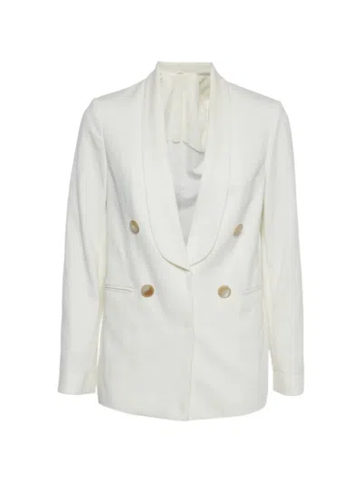 Pre-owned Brunello Cucinelli Double-breasted Blazer In White
